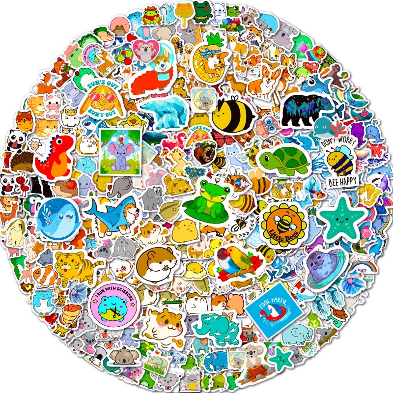Arme 400Pcs Animal Stickers Pack  Cute Animal Stickers Waterproof  Pet Stickers for Toddlers Kids Teens Girls Boys  Colorful Vinyl Stickers for Water Bottles Computer Skateboad Phone Notebooks - Image 1